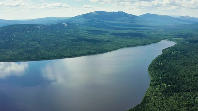 Southern Urals, Zyuratkul National Park: Bolshoy Nurgush Ridge. Aerial view.