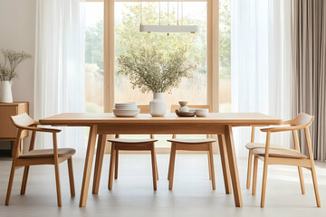 Obraz premium Clean Design Kitchen with White Cabinets and Wooden Details