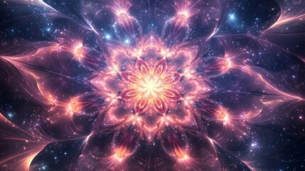 Fototapeta premium Cosmic Flower Abstract Space Galaxy Art