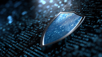  A digital cybersecurity concept visualizing secure data and network protection.
