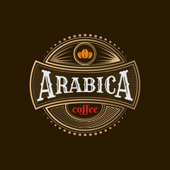 Vintage golden coffee shop logo template 02