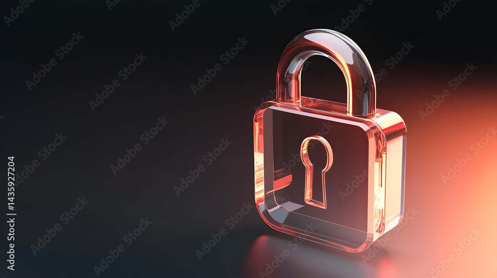 Poster digital lock icon virtual security graphic design clean environment 3d viewpoint modern technology c