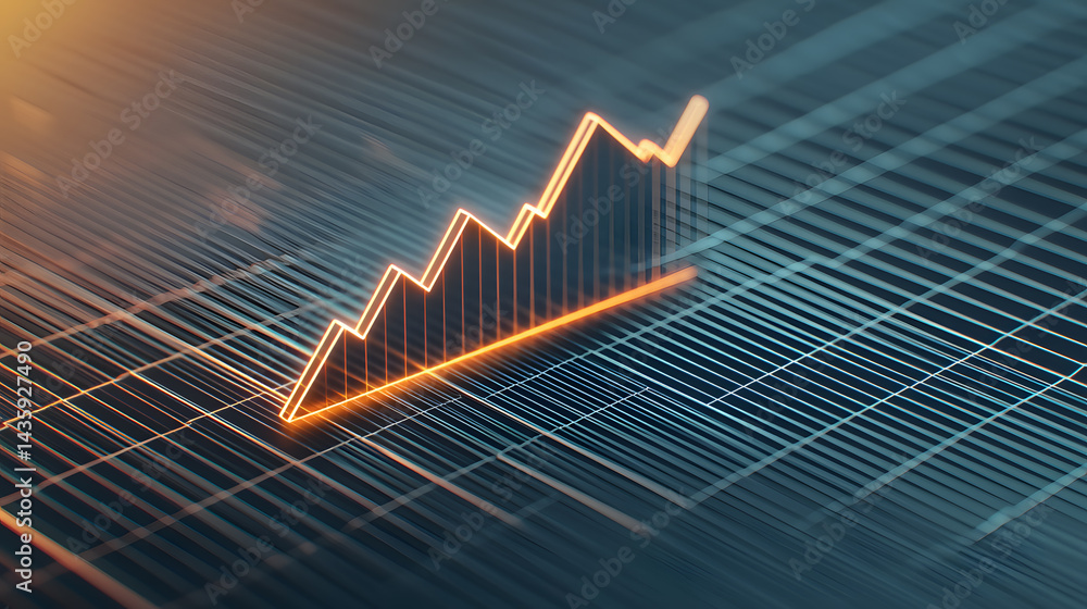 Poster business analytics growth chart digital workspace graphic representation modern environment top angl