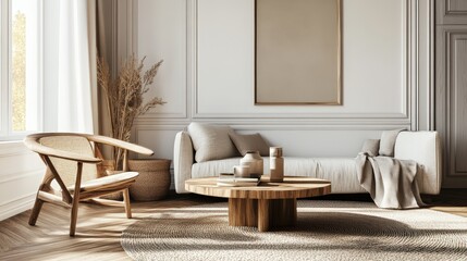 A home banner with a cozy interior, elegant furniture pieces, and a stylish modern look