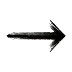 Black Brush Stroke Arrow PNG - Hand Drawn Directional Art