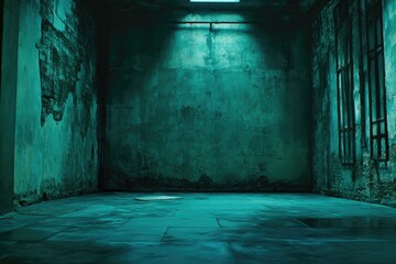 Obraz premium Empty, aged teal room