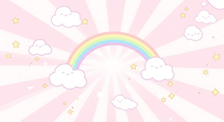 Pastel Radiance: Rainbow Dreamscape AI Generated