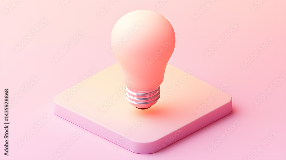 Poster modern lightbulb showcase studio setting stock image minimalist style close-up view innovation conce