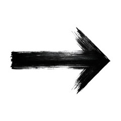 Black Brush Stroke Arrow PNG - Hand Drawn Directional Art