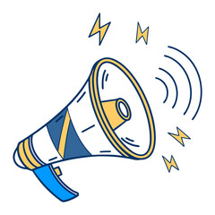 Colorful Megaphone Illustration Loudspeaker Announcement Clipart for Marketing Designs © shirina