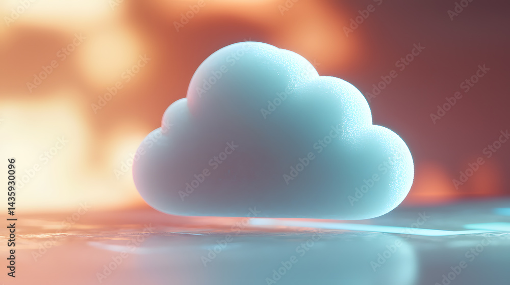 Poster soft cloud icon design for technology applications digital creation abstract environment creative pe