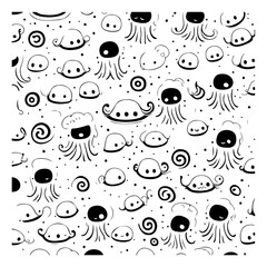 Whimsical aquatic creatures seamless pattern for delightful children's designs