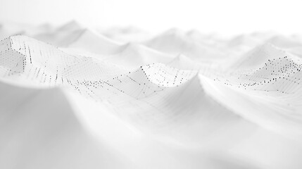 Obraz premium Elegant white abstract background with geometrical interconnected mesh landscape
