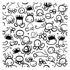 Whimsical octopus characters create playful underwater pattern design