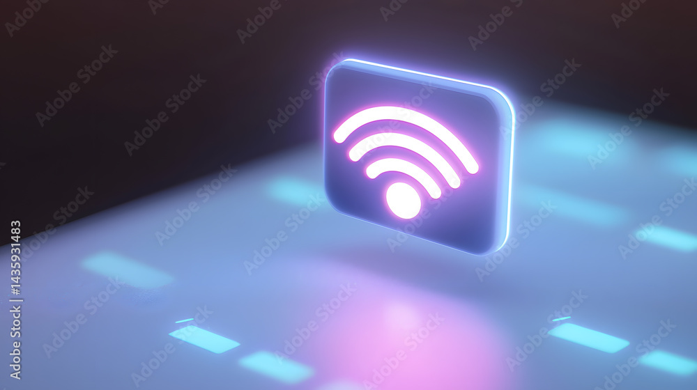 Poster global connectivity icon floating in digital space internet symbol 3d animation virtual environment 