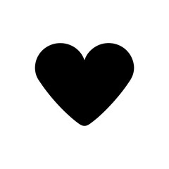 Black Filled Heart Shape Symbol with Bold and Rounded Edges