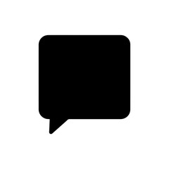 Clean Black Filled Square Speech Bubble Icon