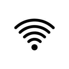 Black Filled WiFi Signal Icon with Evenly Spaced Lines