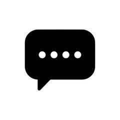Minimalistic Black Filled Chat Bubble with Four Dots