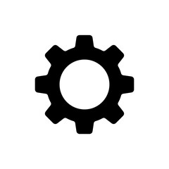 Rounded Solid Black Filled Settings Cogwheel Icon