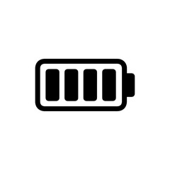 Solid Black Filled Battery Level with Three Bars