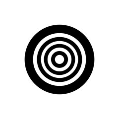 Stylized Black Filled Target Icon with Concentric Rings