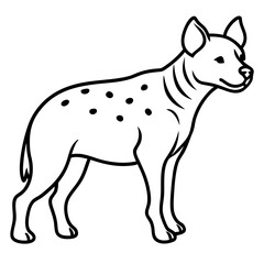 Stylized Hyena Line Art Design