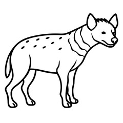 Stylized Hyena Line Art Design