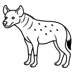 Stylized Hyena Line Art Design