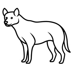Stylized Hyena Line Art Design
