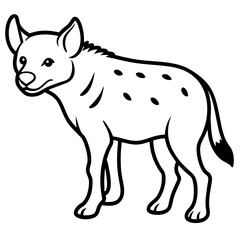Stylized Hyena Line Art Design