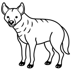 Stylized Hyena Line Art Design