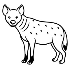 Stylized Hyena Line Art Design