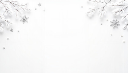 Obraz premium Elegant winter wedding border design with snowflakes, festive tranquility