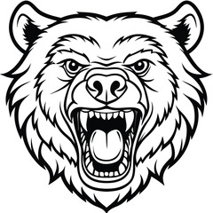 Fototapeta premium Angry Bear Head Graphic
