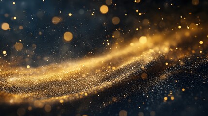 Obraz premium luxurious gold glitter dust swirling in the air, catching the light beautifully