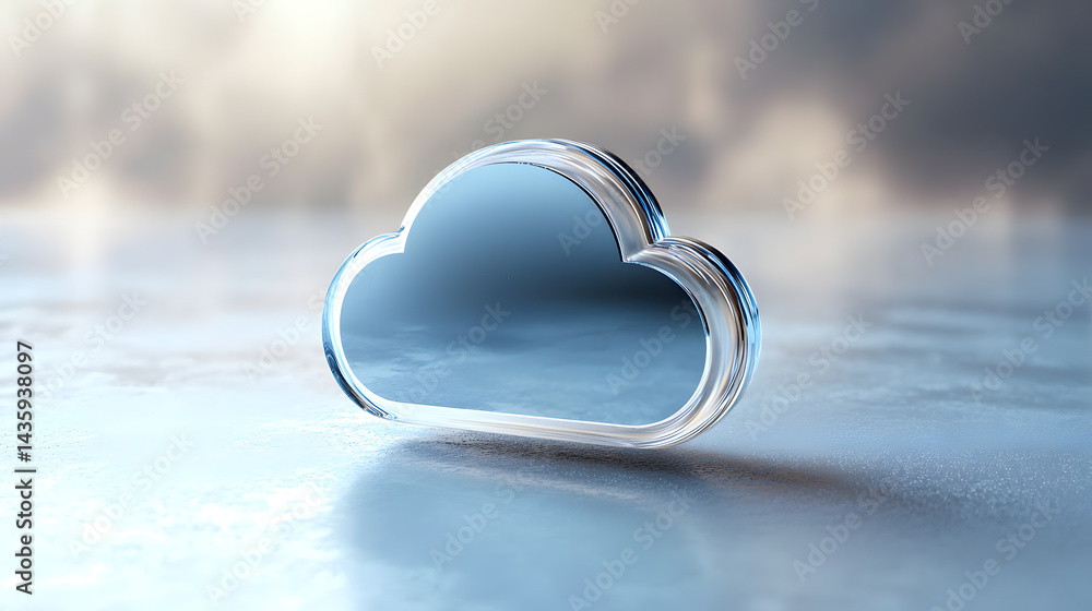 Poster high-resolution soft cloud icon visualization digital environment conceptual design clear viewpoint