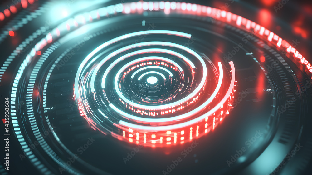 Poster dynamic visualization of wireless signal patterns digital environment 3d graphic high-tech concept a