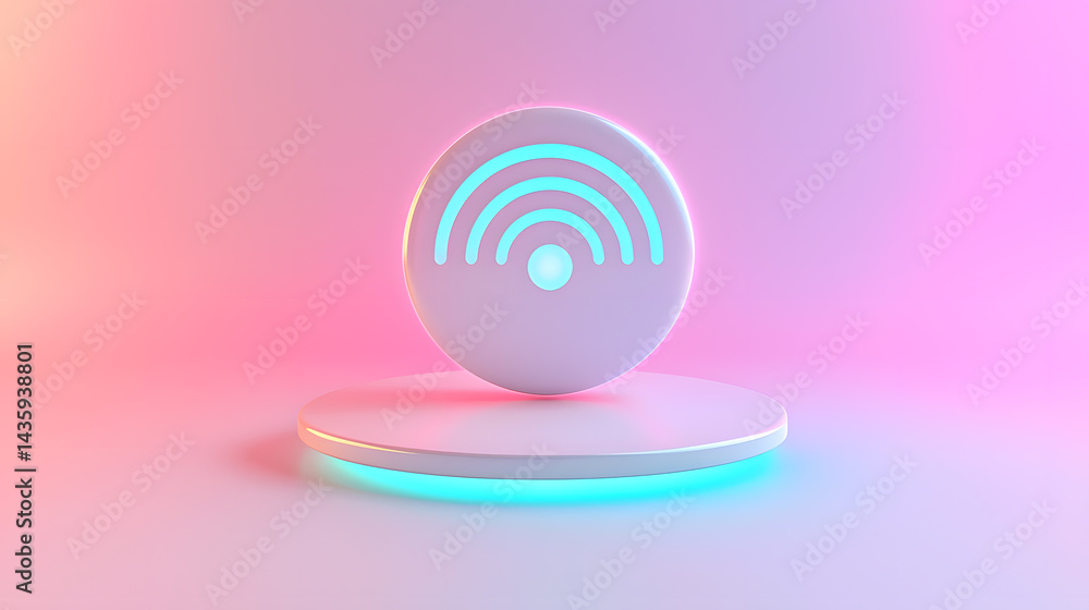 Poster high-resolution visualization of wireless signal technology studio digital art modern environment ey
