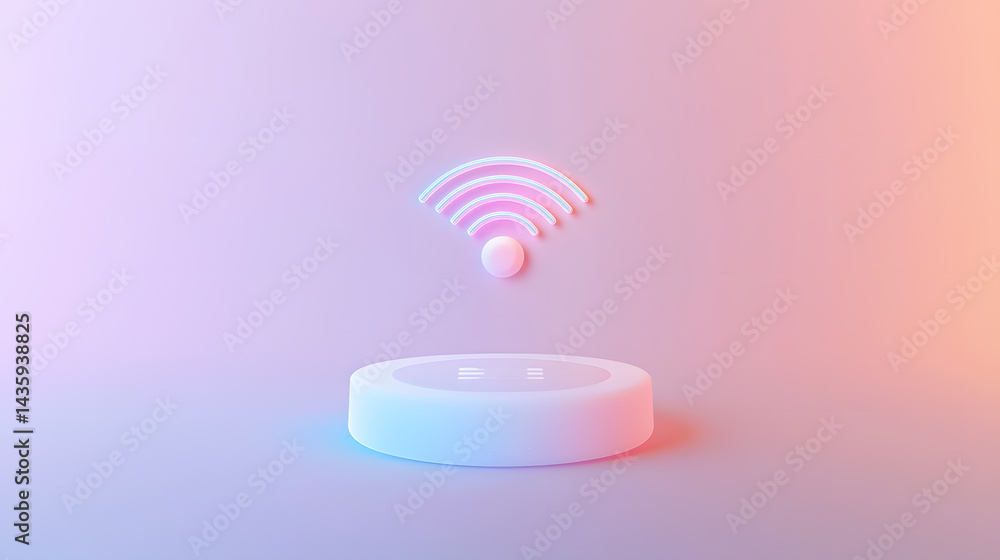 Poster wireless signal visualization digital realm graphic design abstract environment 3d perspective techn