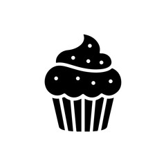 Icon of Cupcake with Frosting and Sprinkles