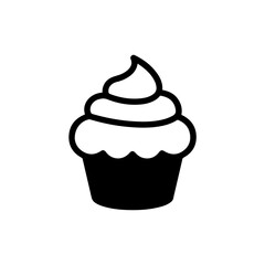 Icon of Cupcake with Swirl of Frosting