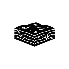 Icon of a Portion of Lasagna with Melted Cheese on Top
