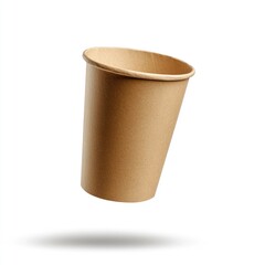 Recyclable, disposable paper coffee cup, light brown