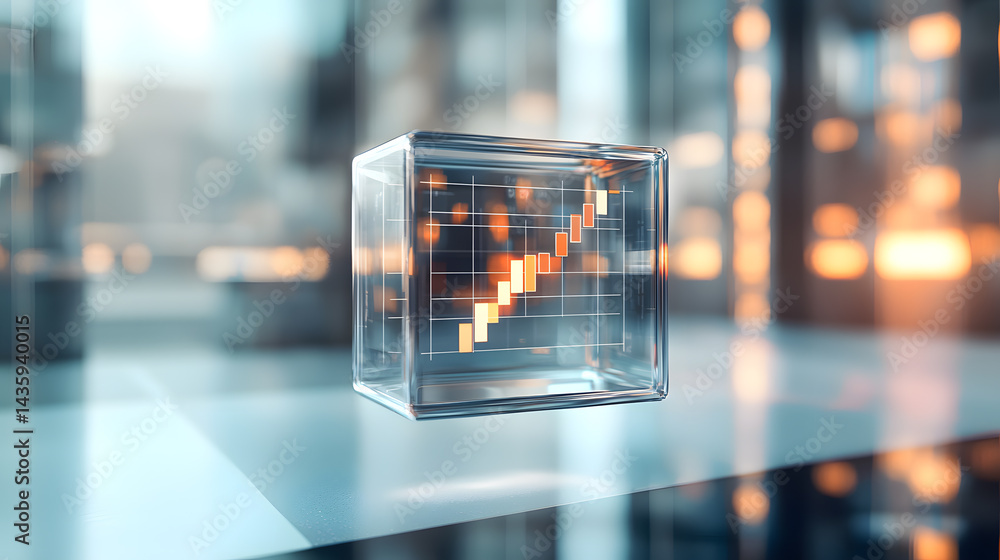 Poster floating crypto trading chart visualization business environment digital content high-tech viewpoint
