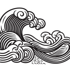 Fototapeta premium Abstract Japanese Ocean Waves Design Art