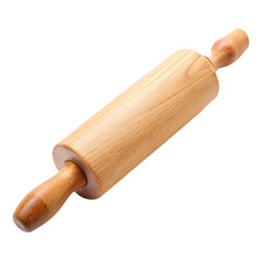 Fototapeta premium Wooden Rolling Pin Baking Tool Stock Photo on transparent background
