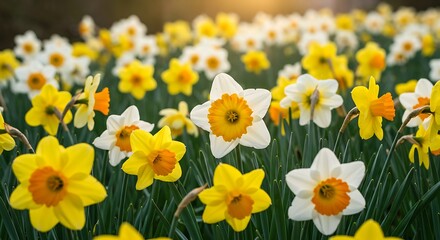 Golden Hour Daffodils AI Generated