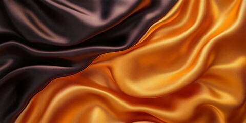 Fototapeta premium Sumptuous bronze and deep brown silk fabric draped artistically