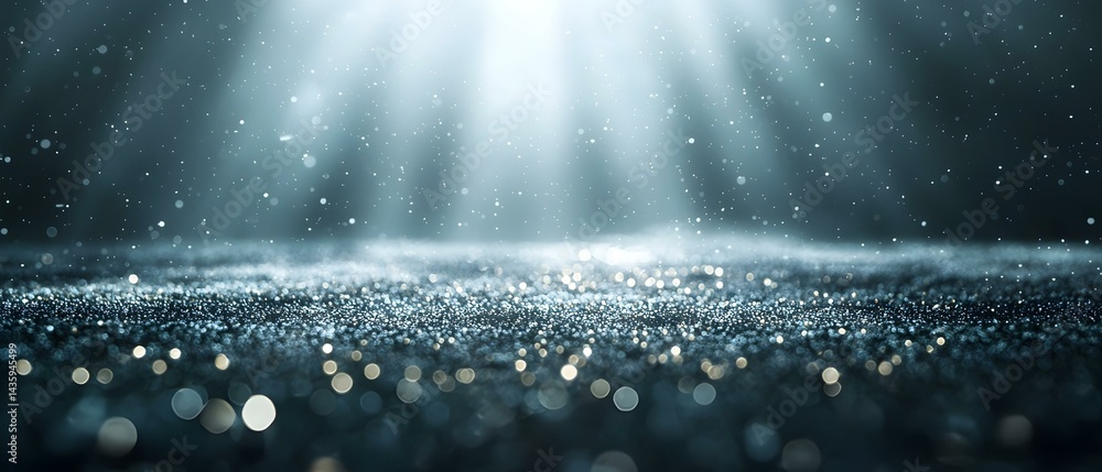 Aufkleber sparkling glitter background with bokeh lights and soft rays of light. perfect for product display, 